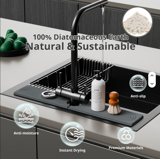 Fast-Drying Stone Sink Caddy & Quick-Dry Tray