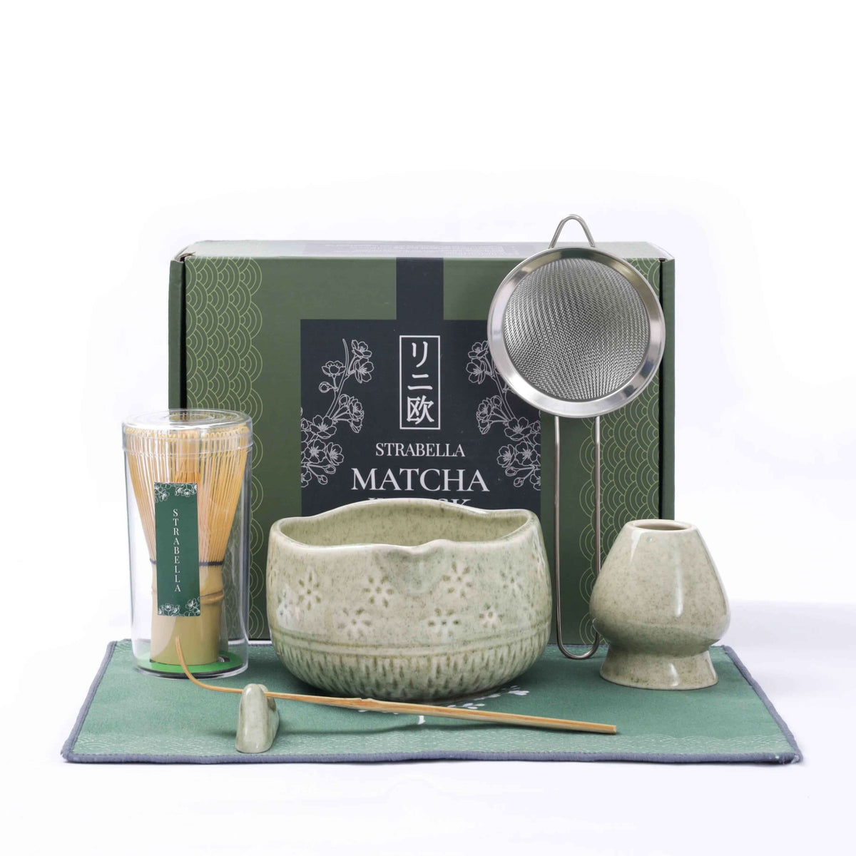 Matcha Whisk Set โ Bamboo Chasen + Ceramic Chawan Gift Set