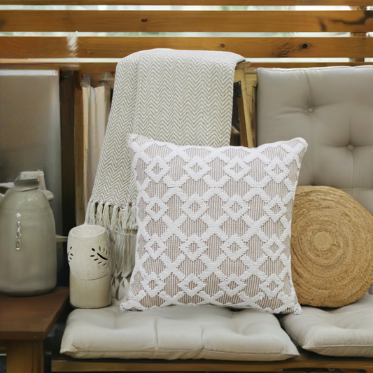 Decorative Beige Accent Throw Pillow 20"x20"