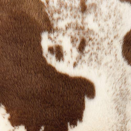 Fennco Styles Rustic Faux Fur Cowhide 14" W x 22" L Decorative Throw Pillow Case – Brown Fur Pillow Case for Couch, Bedroom and Living Room Décor