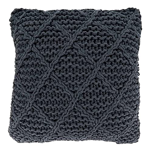Fennco Styles Knitted Diamond Cotton Decorative Throw Pillow 20" W x 20" L – Textured Cushion for Home, Couch, Sofa, Bedroom, Office Décor and Special Occasion