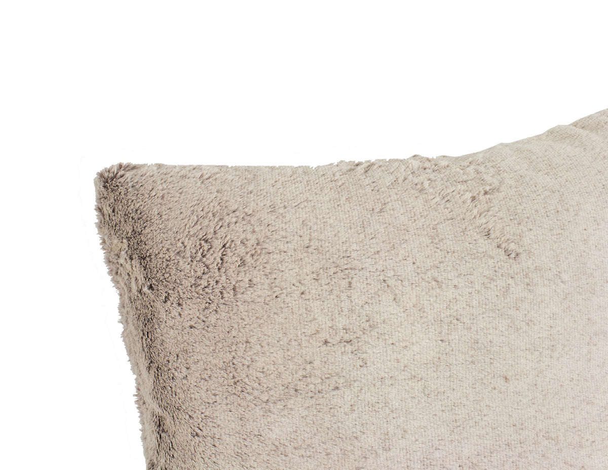 Fennco Styles Natural Faux Fur Decorative Throw Pillow. 18"W x 18"L