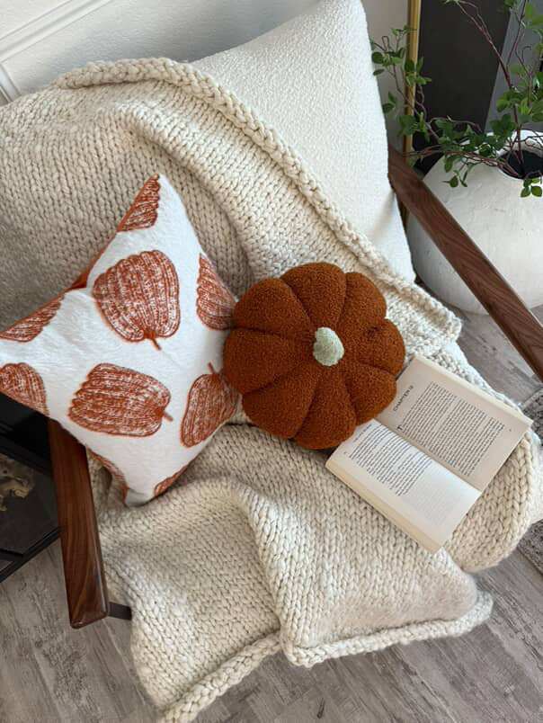 White Pumpkin Pillow Cover