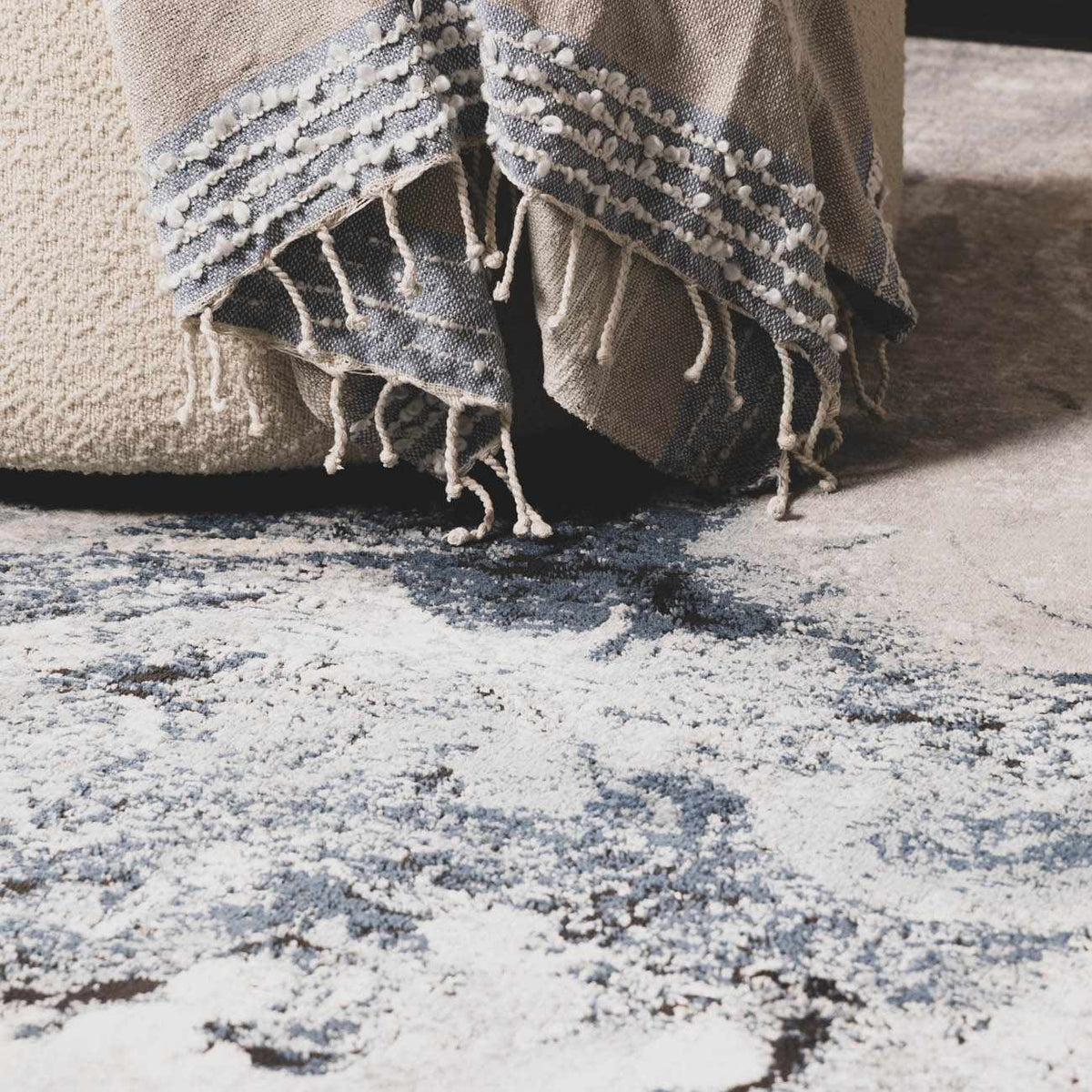 Kirkland Dark Blue Marble Rug